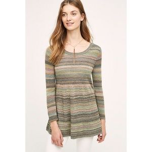 Anthropologie Striped Wool Blend Spacedye Sweater